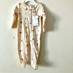 EAU ET BELLE Onesie Sleeper Size 6-9 Months Bird Print NWT